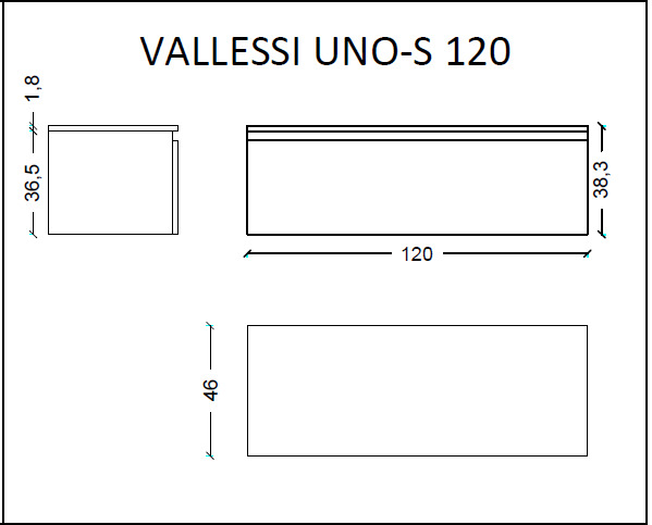 Тумба под столешницу 120 см ArmadiArt Vallessi Uno-S 897-120-W